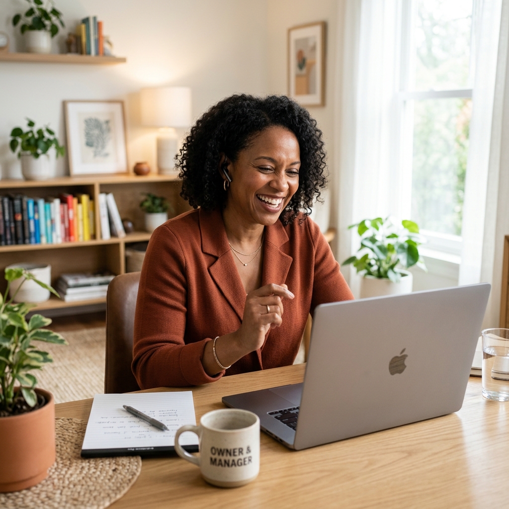 Business owner working with a virtual assistant